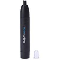 BaByliss MEN E650E Perfilador para nariz y orejas- sistema de corte circular- lavable bajo el grifo- color negro